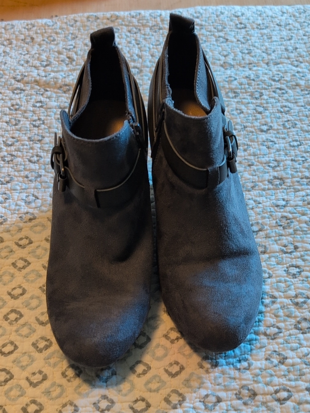 Brown Suede Ankle Boots with Side Buckle